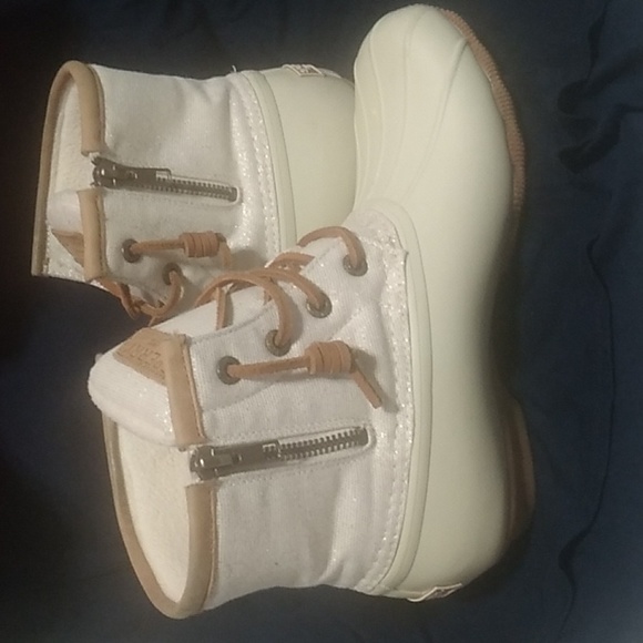 SALE! Sperry Sparkle Duck Boots Sz.6.5M Gently Worn - Picture 8 of 15